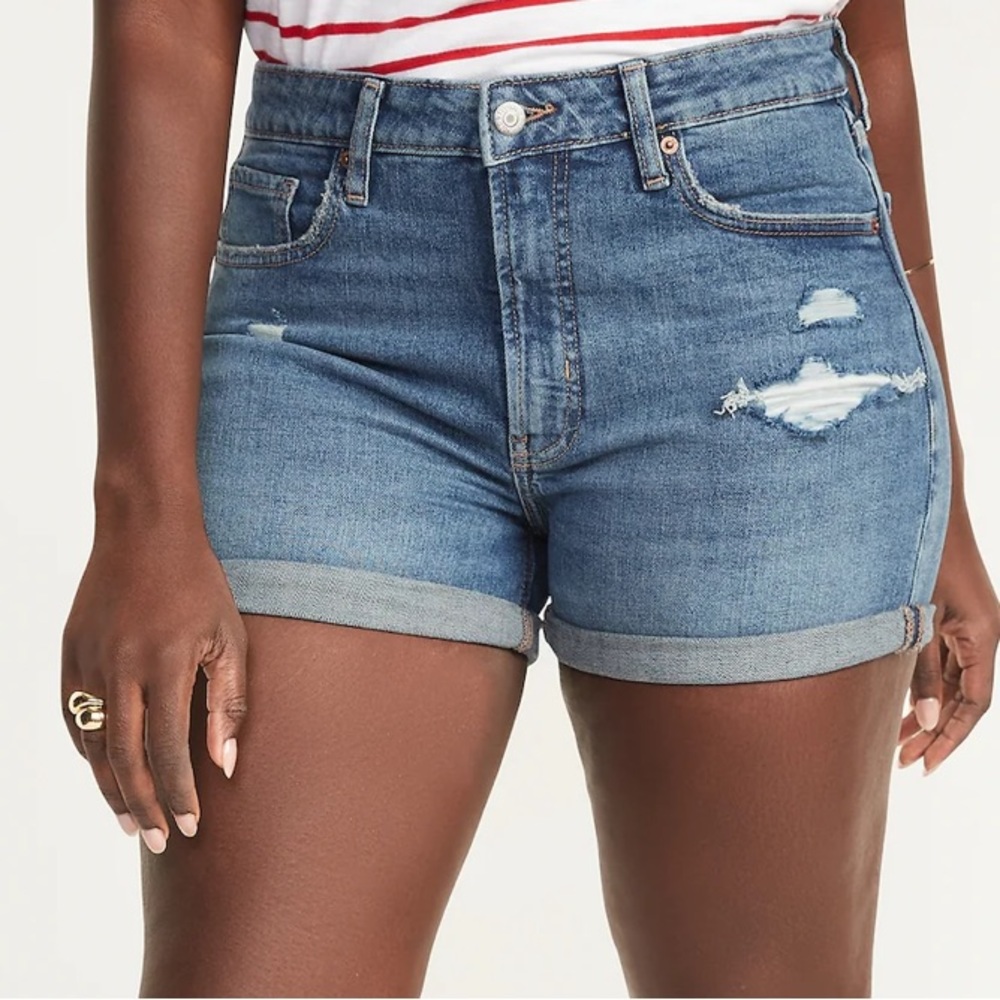 High-Waisted OG Straight Ripped Jean Shorts for Women -- 3-inch inseam
